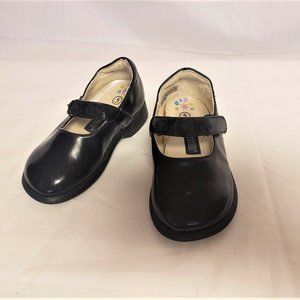 Patent Mary Janes with 3 flowers on strap